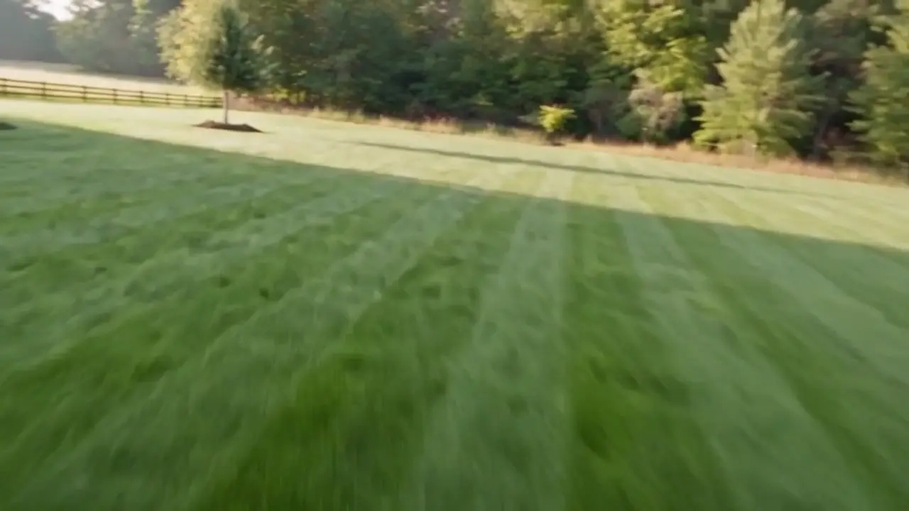 Lawn care scene from the drone flight